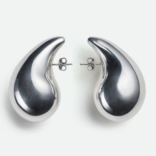 Bottega Veneta Large Drop Earrings Silver