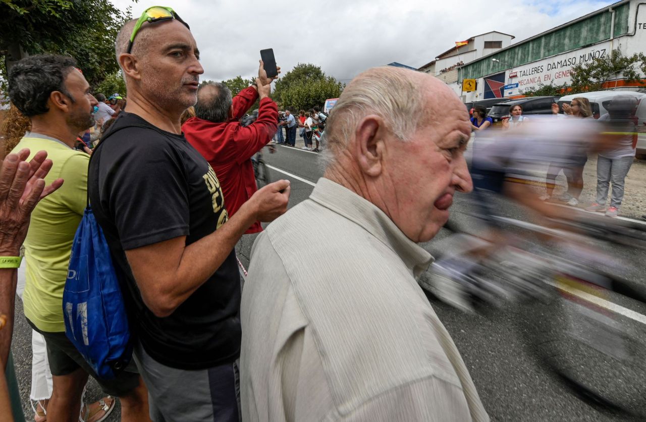 Spectators at a cycle race in Spain