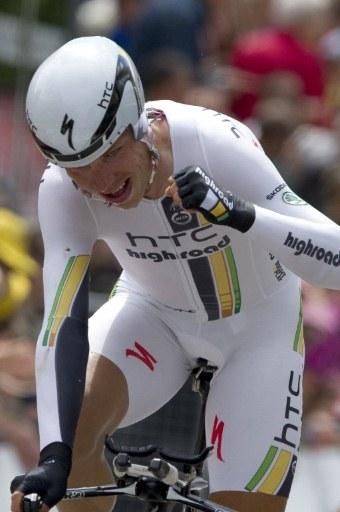 Tony Martin (HTC-Highroad) knows his time was good enough for the stage win.