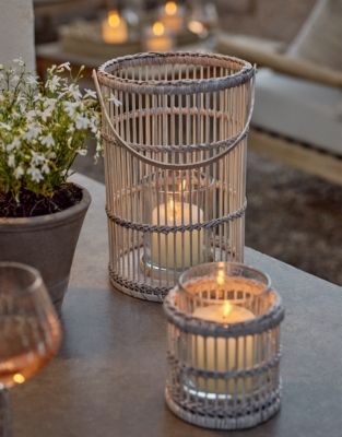 Whitewashed Bamboo Lantern