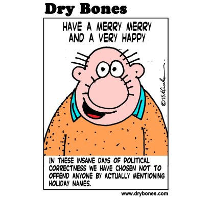 Editorial cartoon U.S. Holiday Political Correctness