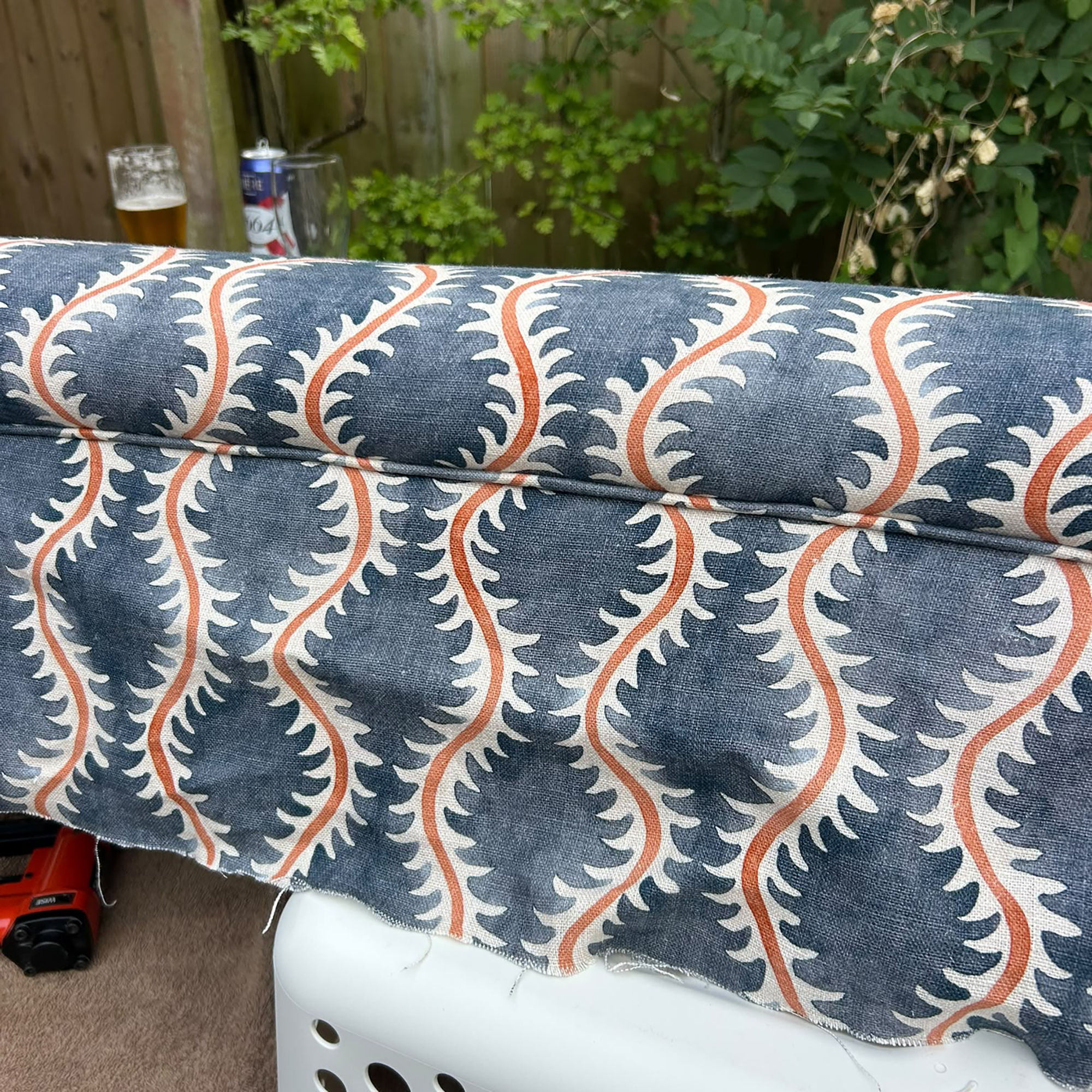 Upholstered footstool project