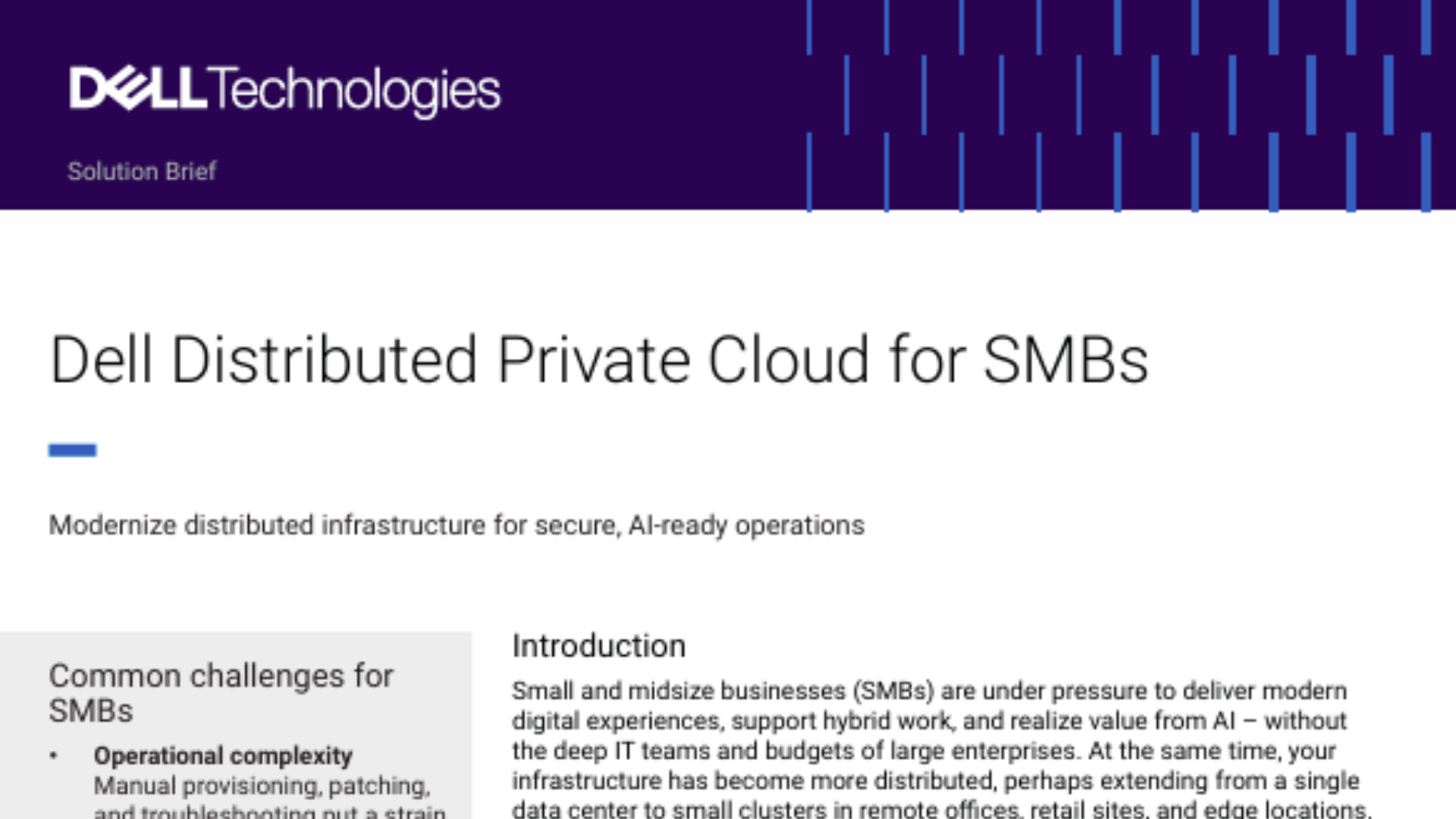 Dell Distributed Private Cloud for SMBs
