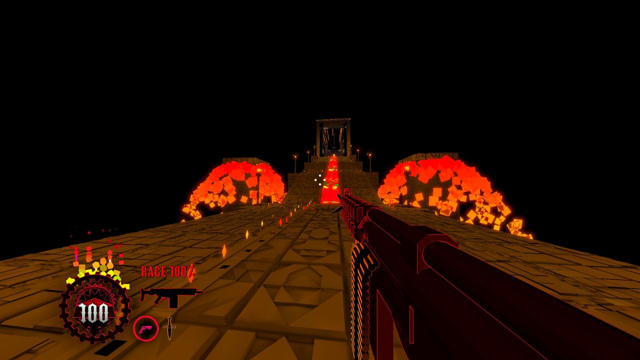 player looking toward ramp and flames ingame
