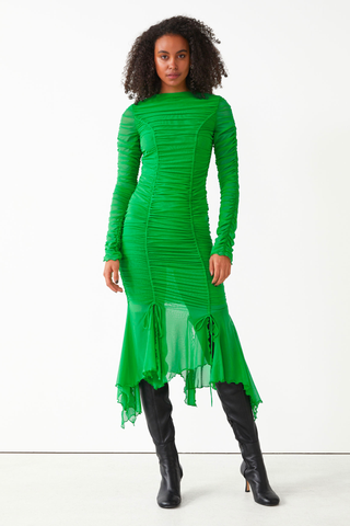 Sheer Trend 2023 | & Other Stories Fitted Ruched Midi Dress