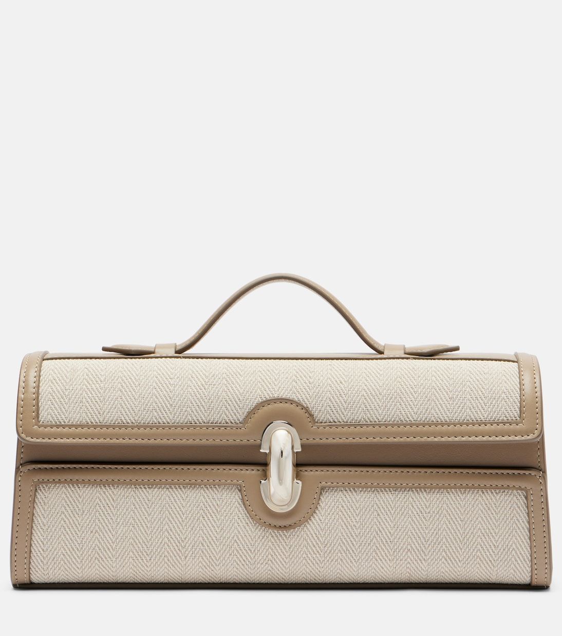 Slim Symmetry Leather-Trimmed Tote Bag