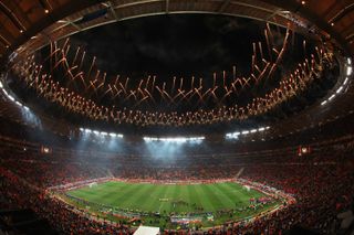 Fireworks explode at Soccer City in Johannesburg as Spain celebrate their World Cup final win over the Netherlands in July 2010.