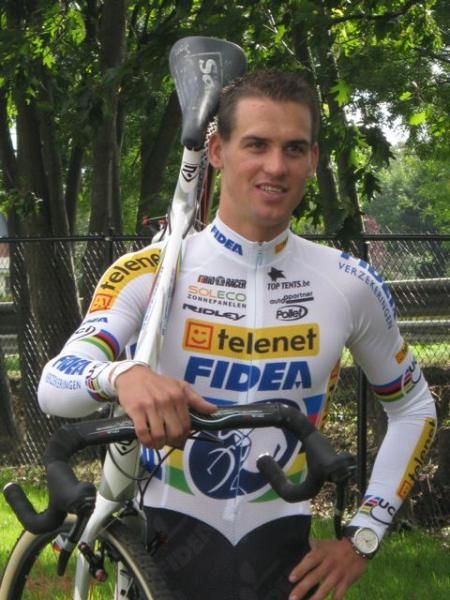Stybar poses for photographs at the Telenet-Fidea team presentation