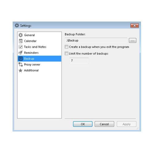LeaderTask automatically backs up your information each time you exit the program.