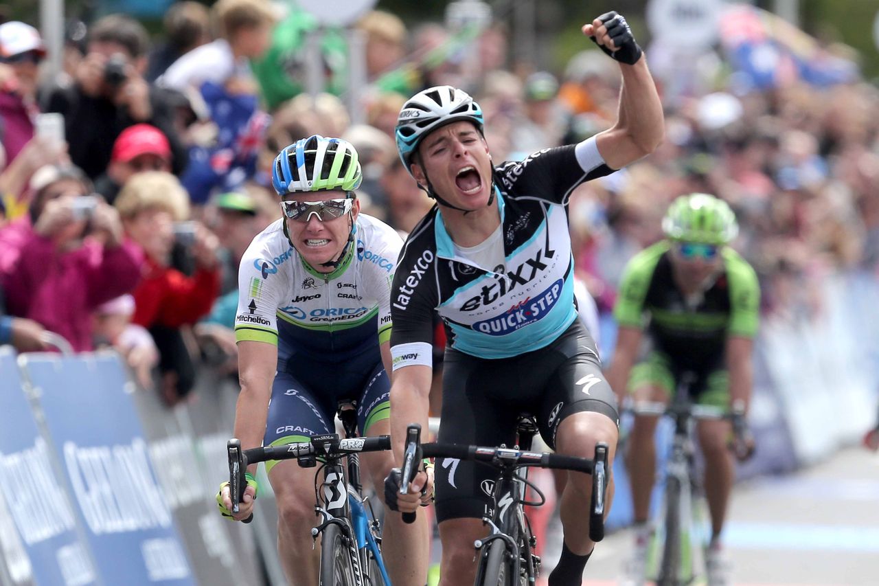 Yes! Gianni Meersman (Etixx-Quick Step) celebrates victory