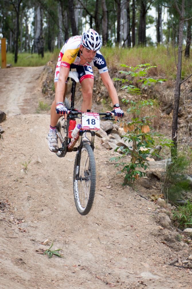 Pro-road racer Sander Cordeel suffers shoulder injury at Crocodile Trophy during stage 3