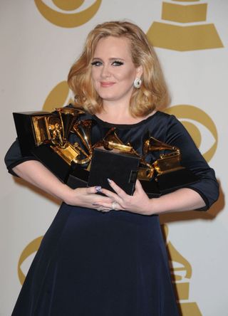 Adele attends the Grammy Awards in 2012