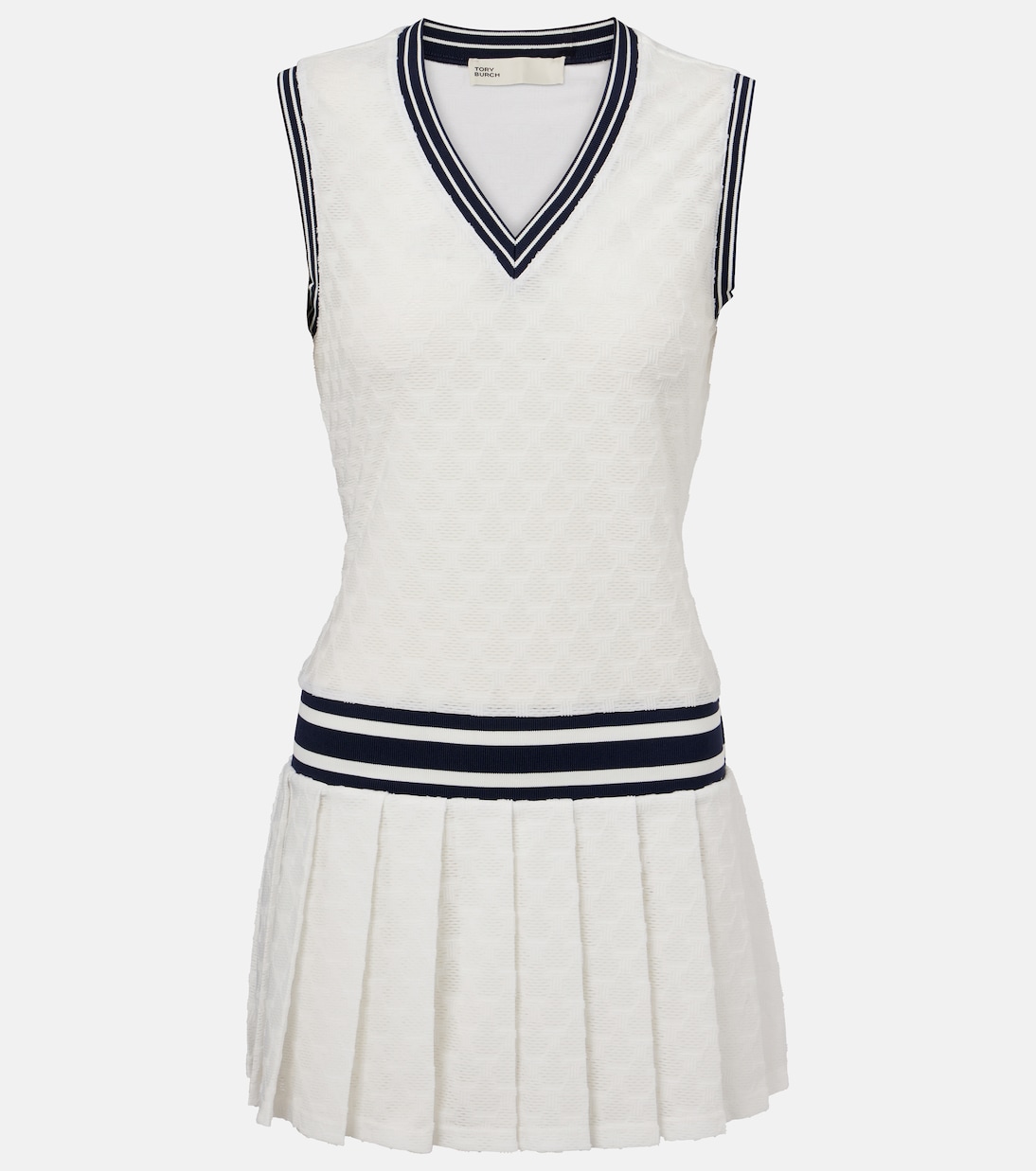 Pleated Terry Jacquard Tennis Dress