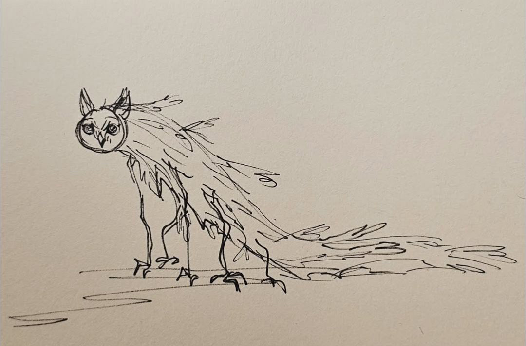 A sketch of a character for the making of video game R&auml;fven