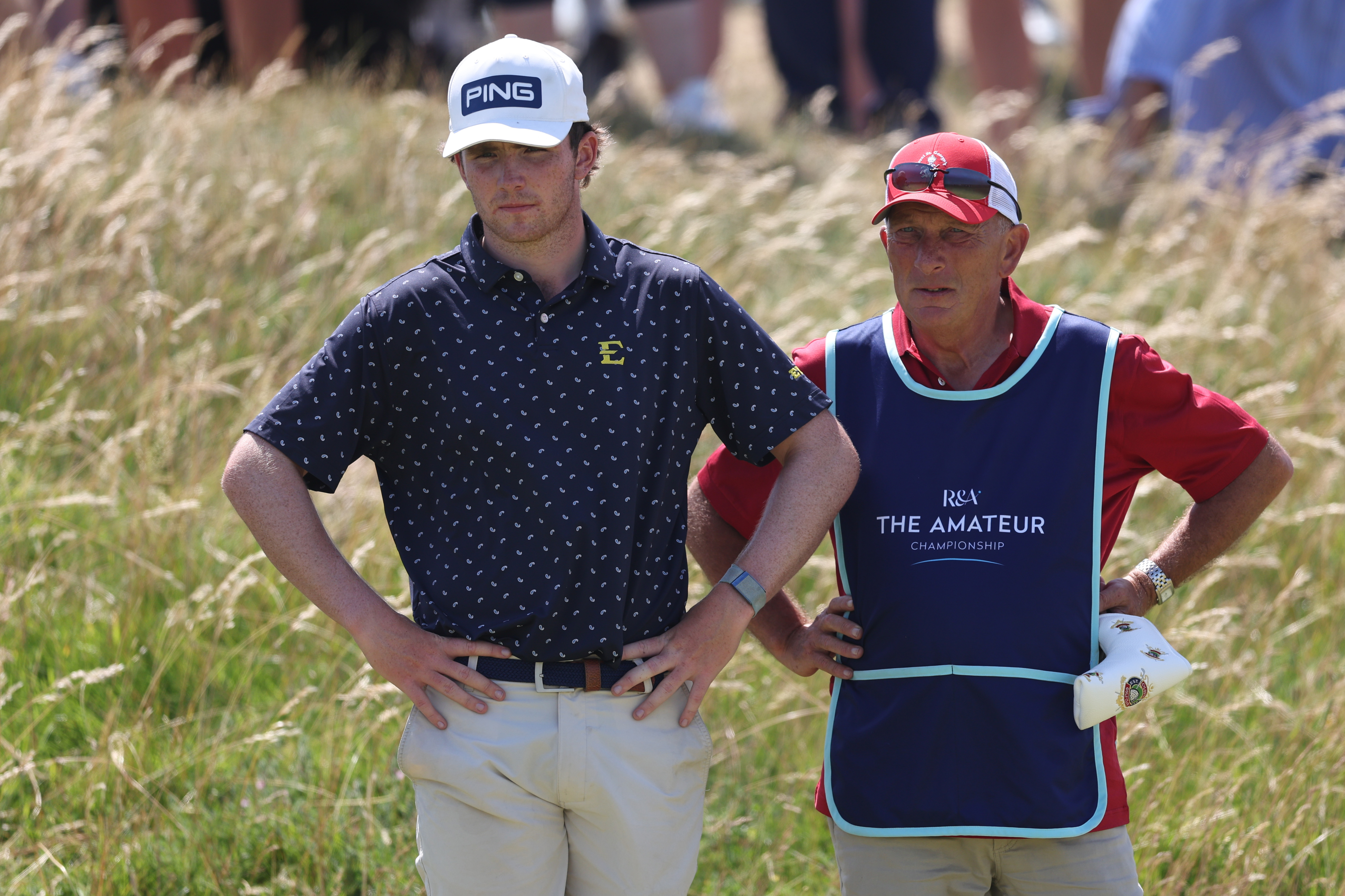 Gavin Tiernan speaks to his caddie