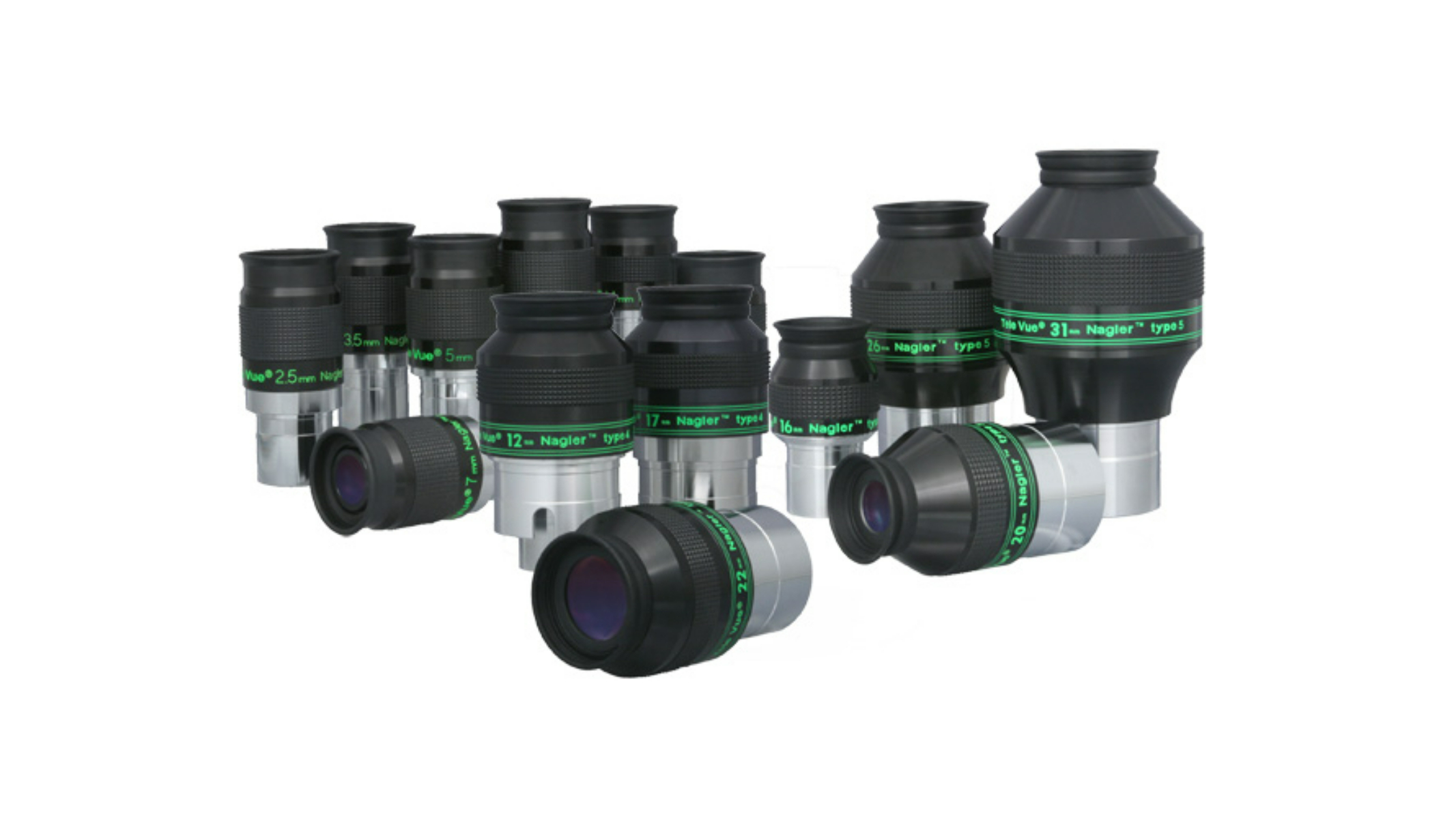 Product photos of the TeleVue Nagler Eyepieces