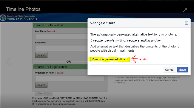Select "Override generated text."