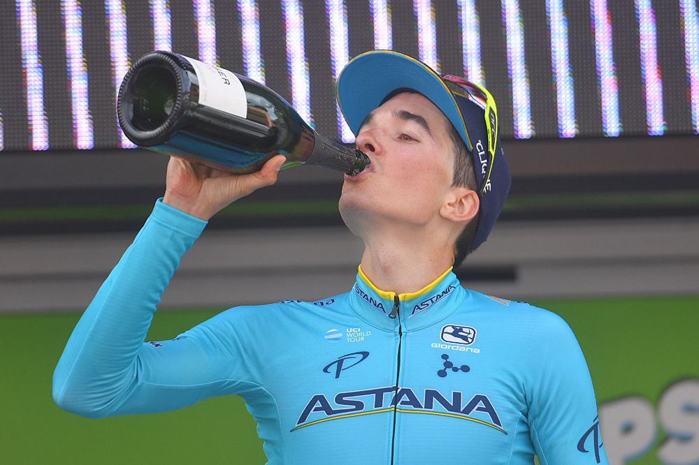 Pello Bilbao (Astana) celebrates his stage 1 win at the Tour of the Alps