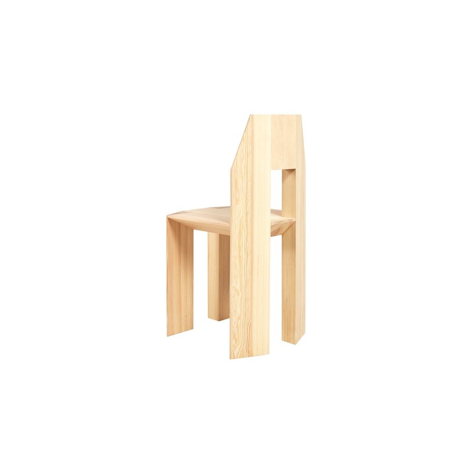 Min Chair, Lightly White Pigmented Pine &amp;mdash; Hem