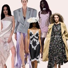 Collage of models wearing London's emerging designers, including (from left) Gui Rosa, Agro Studio and Petra Fagerstorm
