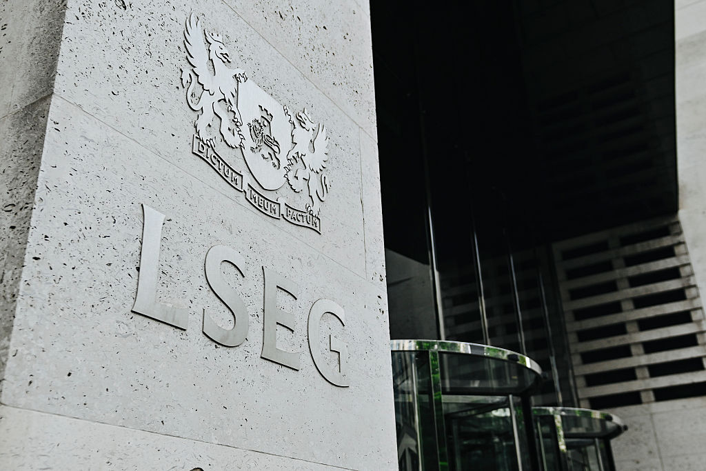Logo of London Stock Exchange Group (LSEG) outside office