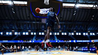 The interior of Hinkle Fieldhouse during basketball season.