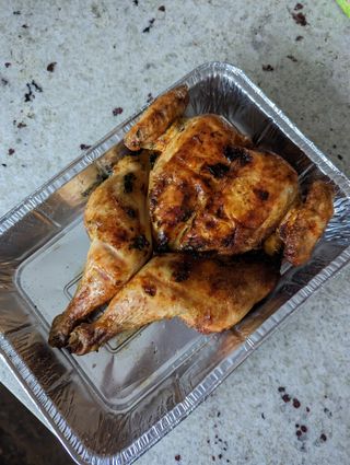 spatchcock chicken cooked on the Phantom Rogue