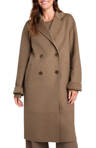 Double Breasted Wool Blend Coat