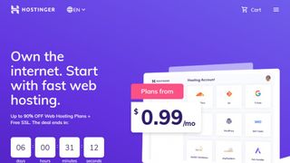 Hostinger has one of the cheapest startup prices of all the mainstream web hosting companies