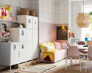 Home office storage ideas by IKEA: Lockers in living room