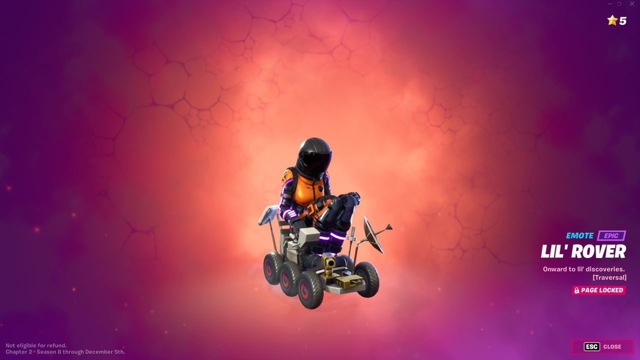 Fortnite's Chapter 2, Season 8 battlepass includes a new player skin J.B. Chimpanski, a Russian space chimp with out-of-this-world accessories.