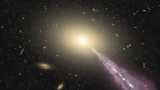 Artist's impression of an energy jet blasting out of quasar 3C 273