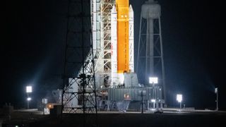 Vehicles with members of the red crew are seen as they arrive at Launch Pad 39B on Tuesday, Nov. 15, 2022 at NASA's Kennedy Space Center in Florida.