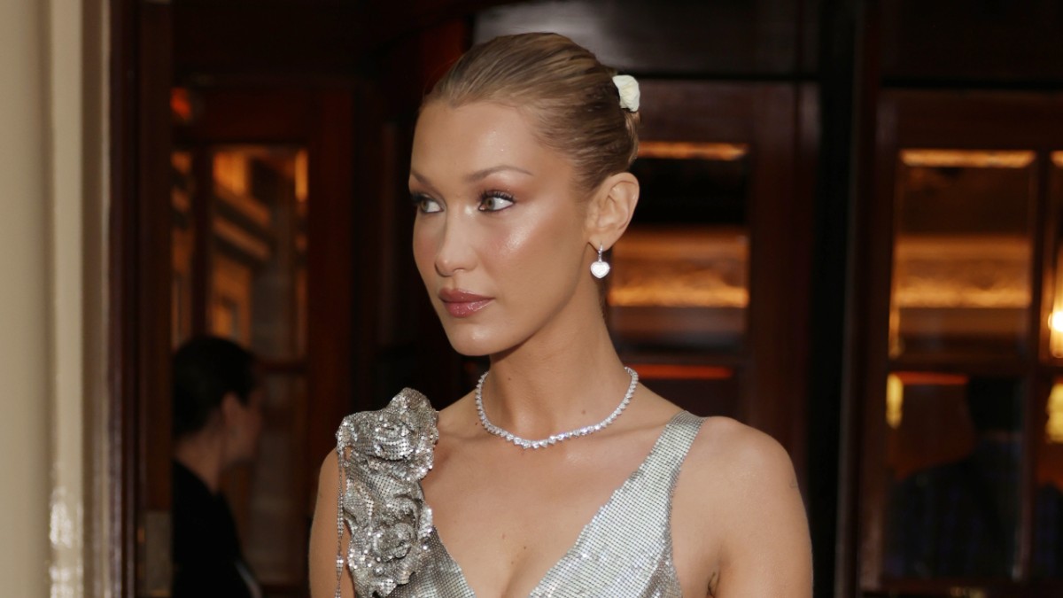 Bella Hadid leaving her hotel ahead of an Orebella launch party on May 16, 2025 in London, England
