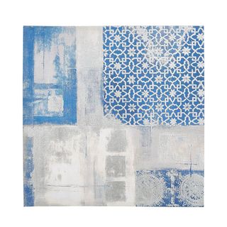 artwork with blue and white colour textured