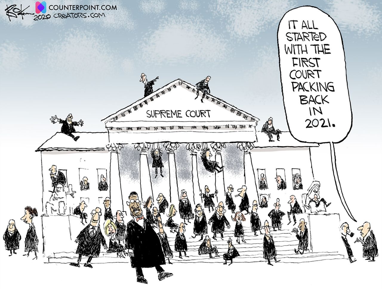 Political Cartoon U.S. SCOTUS court packing