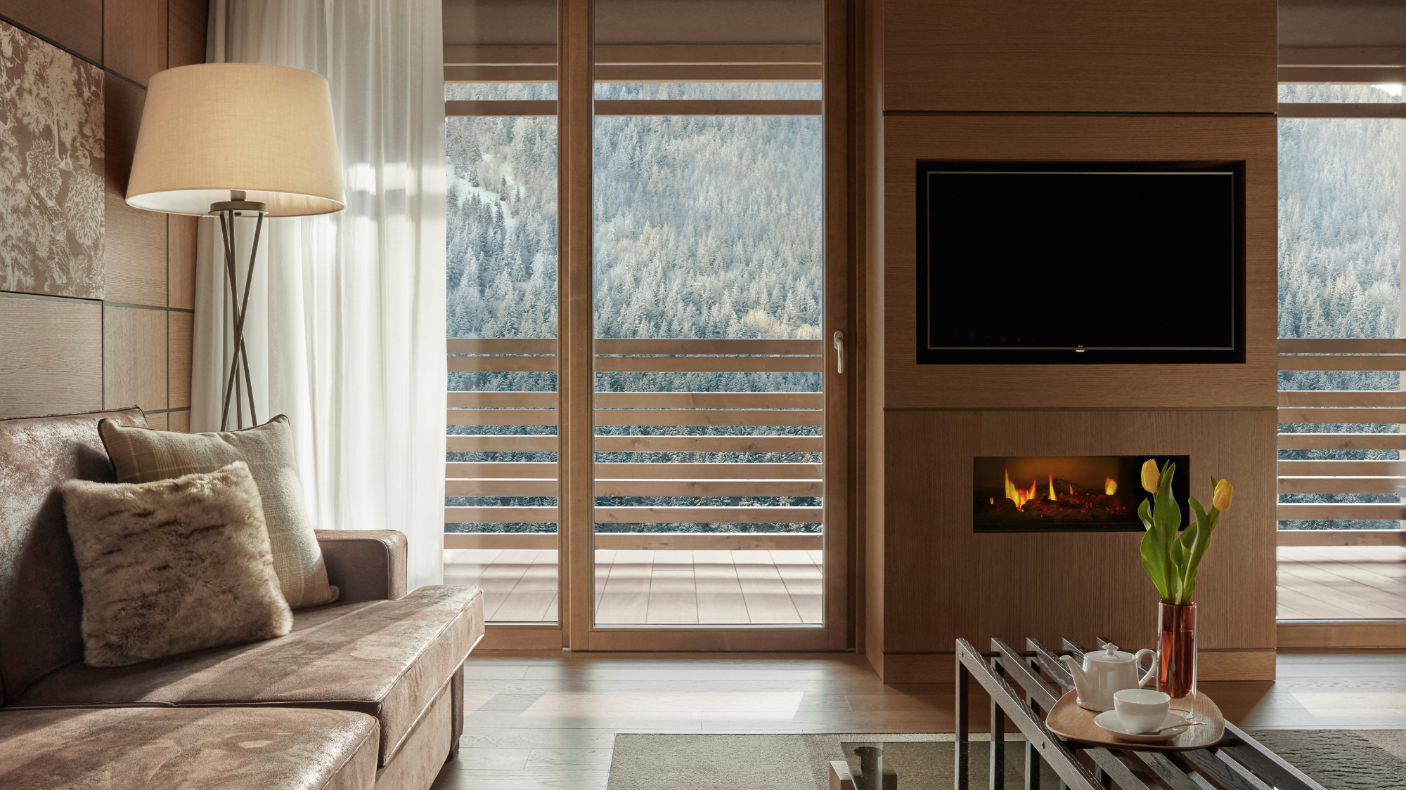 Lefay Resort &amp;amp; SPA Dolomiti bedroom with views of