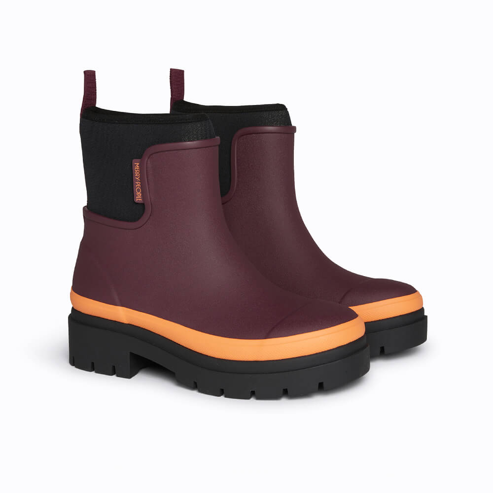 Tully Boot // Plum &amp;amp; Neon Orange