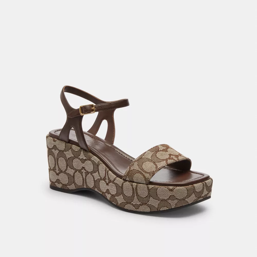 Gale Wedge Sandal in Signature Jacquard