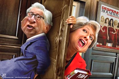 Political Cartoon U.S. Theresa May Brexit plan-B
