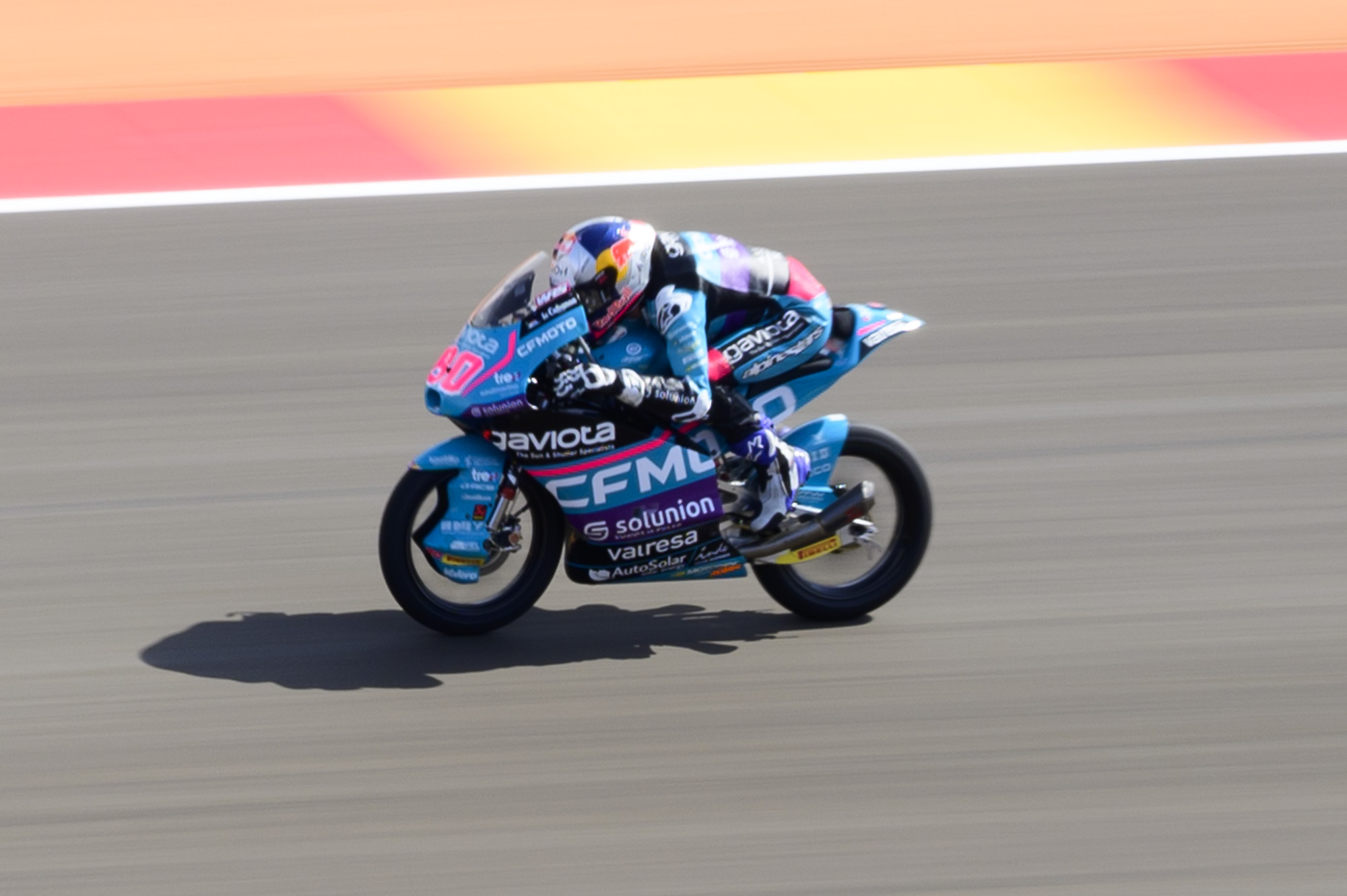 MotoGP racetrack with motorbike riders at full speed