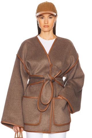 Wool Blend Blanket Coat