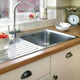 neutral shaker kitchen makeover kitchen sink