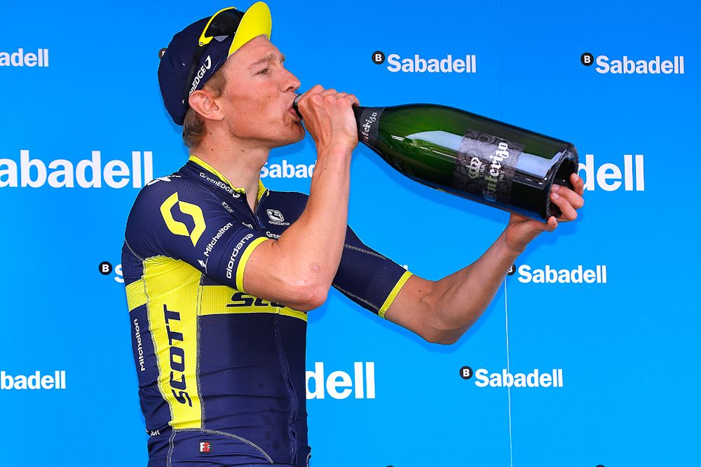 Magnus Cort Nielson on the stage 4 podium in Valencia