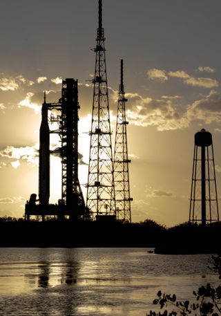 Artemis 1 at NASA's Kennedy Space Center during the wet dress rehearsal on June 19, 2022.