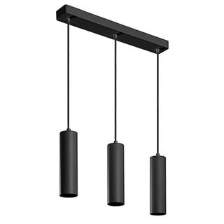 Black Triple Slim Cylinder Ceiling Pendant Kitchen Light