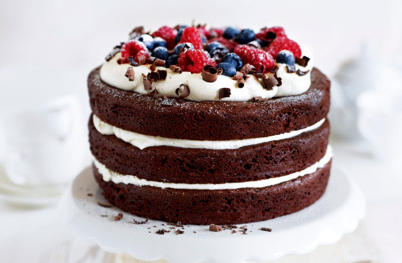 Gluten-free and egg-free chocolate layer cake