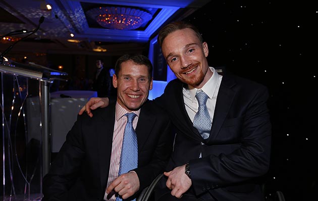 Richard Johnson and Freddie Tylicki at the Godolphin Stable Staff and Stud Awards