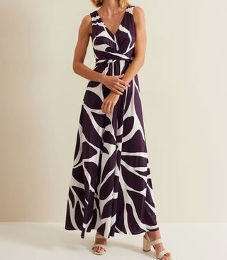 Palmer Leaf Print Maxi Dress