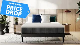 Emma Memorial Day Sale: Emma Hybrid Comfort mattress on a bed in a bright bedroom